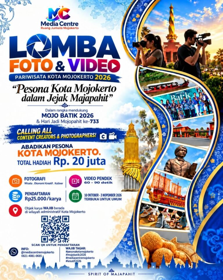 Ajak Generasi Muda Promosikan Pesona Wisata Kota , MC-RJM Mojokerto Gelar Lomba Foto dan Video Berhadiah Rp20 Juta
